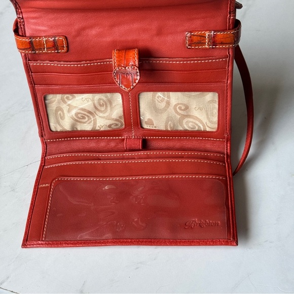 Brighton Burnt Orange Crossbody Organizer Leather Bag near perfect condition - Picture 8 of 12